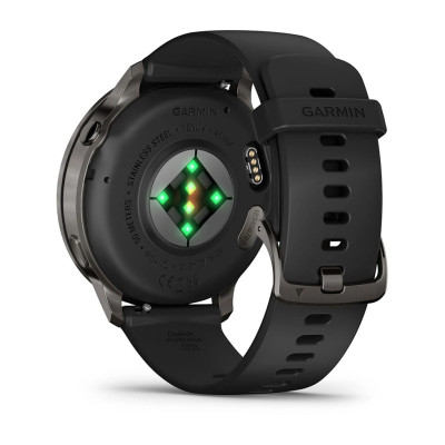 Смарт-годинник Garmin Venu 4 45 мм Slate з чорним силіконовим ремінцем Смарт-годинник Garmin Venu 4 45 мм Slate з чорним силіконовим ремінцем