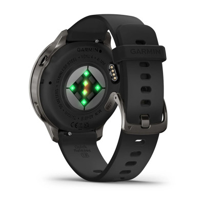 Смарт-годинник Garmin Venu 4 41 мм Slate з чорним силіконовим ремінцем Смарт-годинник Garmin Venu 4 41 мм Slate з чорним силіконовим ремінцем