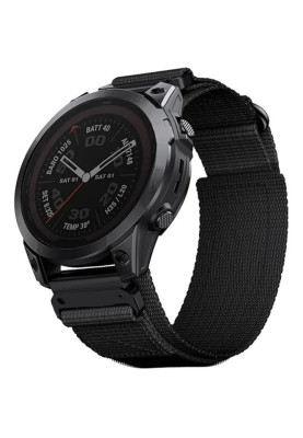 Ремінець нейлоновий 22mm для годинника Garmin EpixPro Fenix Pro Enduro Tactix чорний