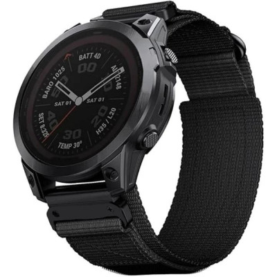 Ремінець нейлоновий 22mm для годинника Garmin EpixPro Fenix Pro Enduro Tactix чорний
