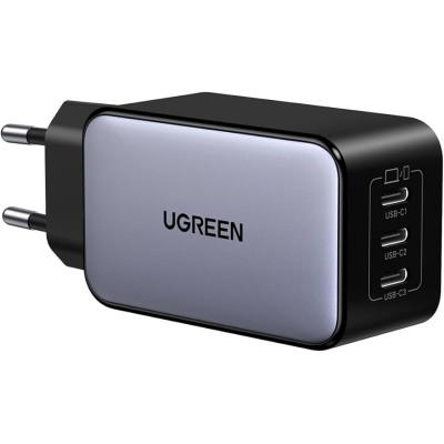 Зарядний пристрій для UGREEN X556 65W GaN Fast Charger 3-Port Type-C Space Gray EU