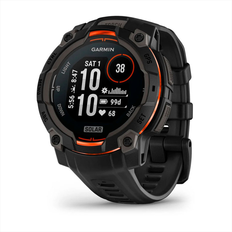 Garmin Instinct 3 45mm Solar Black Bezel with Black Band
