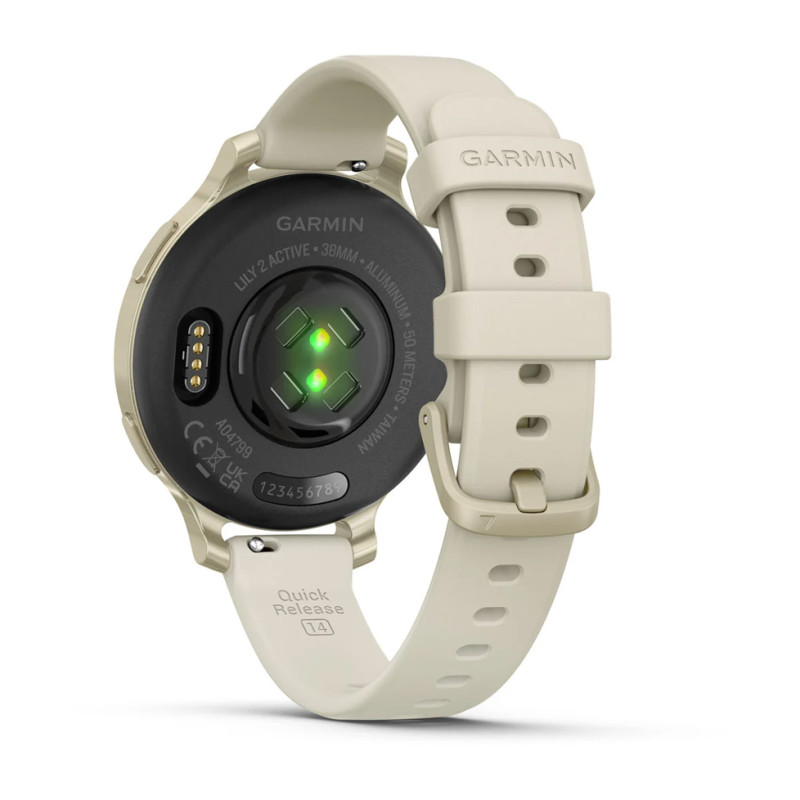 Garmin Lily 2 Active, WW, Lunar Gold/Bone, Silicone