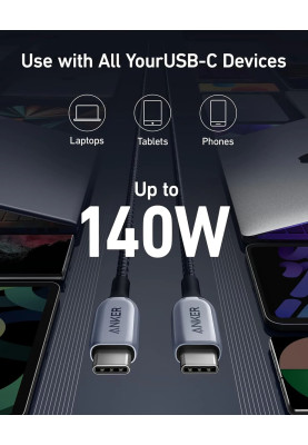 Кабель Anker 765 USB-C to USB-C Cable 140W (3 ft / 6 ft)