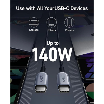 Кабель Anker 765 USB-C to USB-C Cable 140W (3 ft / 6 ft) Кабель Anker 765 USB-C to USB-C Cable 140W (3 ft / 6 ft)