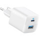 Мережевий зарядний пристрій Anker PowerPort 323 U+C 33W Dual-Port White
