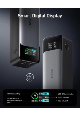 Зовнішній портативний акумулятор Anker 737 Powercore 24000mAh 140W Black