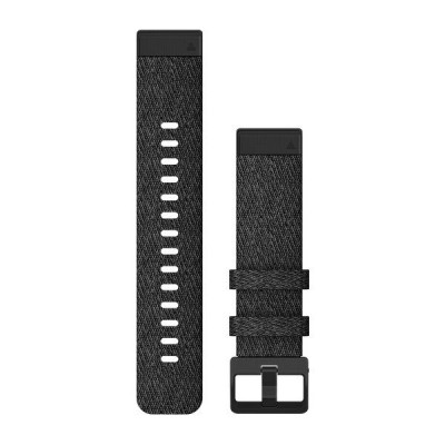 Ремінець Garmin QuickFit 20, 20 мм, нейлон, Меланжевий чорний (Heathered Black)