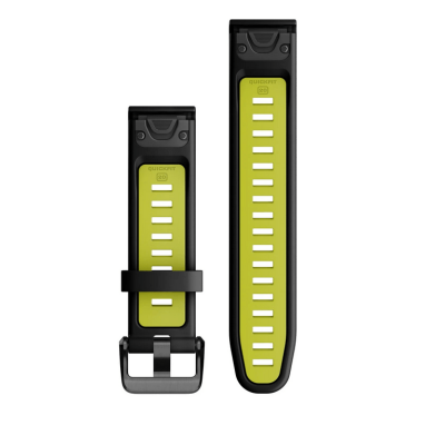 Ремінець Garmin epixPRO (g2), 20mm QuickFit Blk/Lime Silicone Bnd