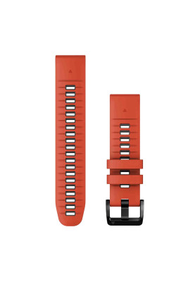 Ремінець Garmin epixPRO (g2), 22mm QuickFit FlRed/Grpht Silicone Band