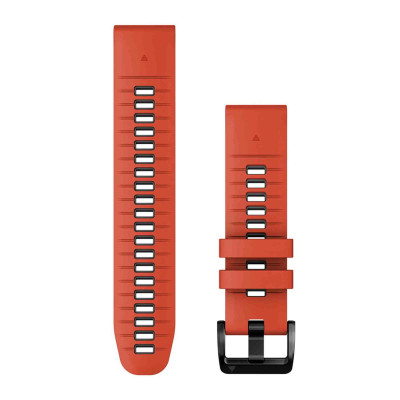 Ремінець Garmin epixPRO (g2), 22mm QuickFit FlRed/Grpht Silicone Band