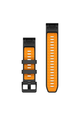 Ремінець Garmin Fenix 8 QuickFit 22mm Графіт/Яскраво-помаранчевий силіконовий