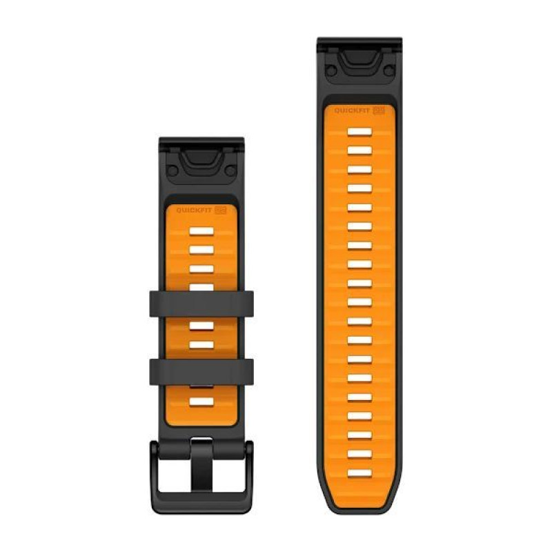 Ремінець Garmin Fenix 8 QuickFit 22mm Графіт/Яскраво-помаранчевий силіконовий