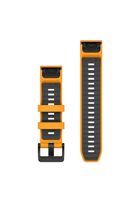 Ремінець Garmin Fenix 8 QuickFit 22mm помаранчевий/графітовий силіконовий