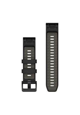 Ремінець Garmin Fenix 8 QuickFit 22mm чорний/сірий силіконовий