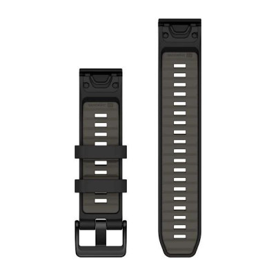 Ремінець Garmin Fenix 8 QuickFit 22mm чорний/сірий силіконовий