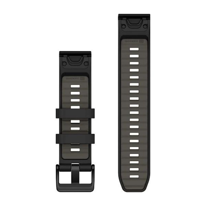 Ремінець Garmin Fenix 8 QuickFit 22mm чорний/сірий силіконовий