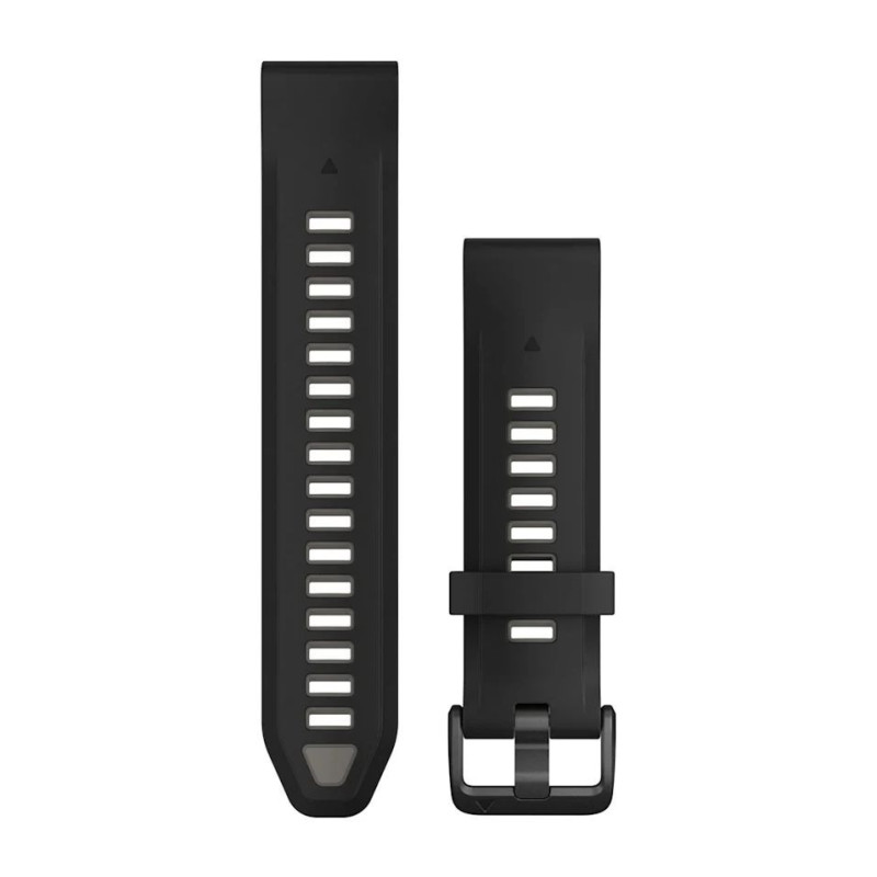 Ремінець Garmin Fenix 8 QuickFit 20mm чорний/сірий силіконовий
