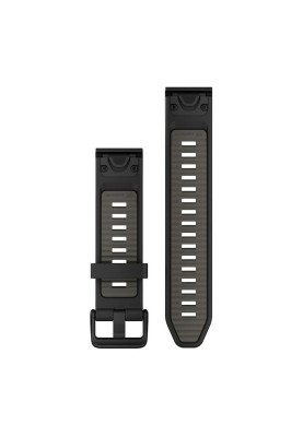 Ремінець Garmin Fenix 8 QuickFit 20mm чорний/сірий силіконовий