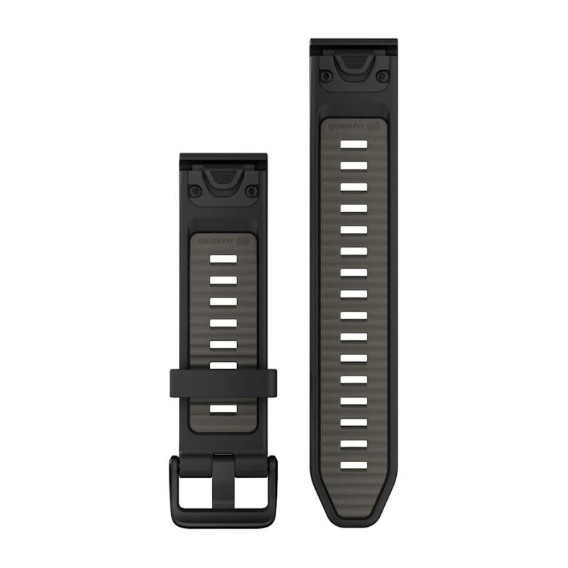 Ремінець Garmin Fenix 8 QuickFit 20mm чорний/сірий силіконовий