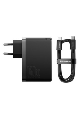 Зарядний пристрій блок та кабель Baseus GaN 5 Pro 160W 1U+2C чорний