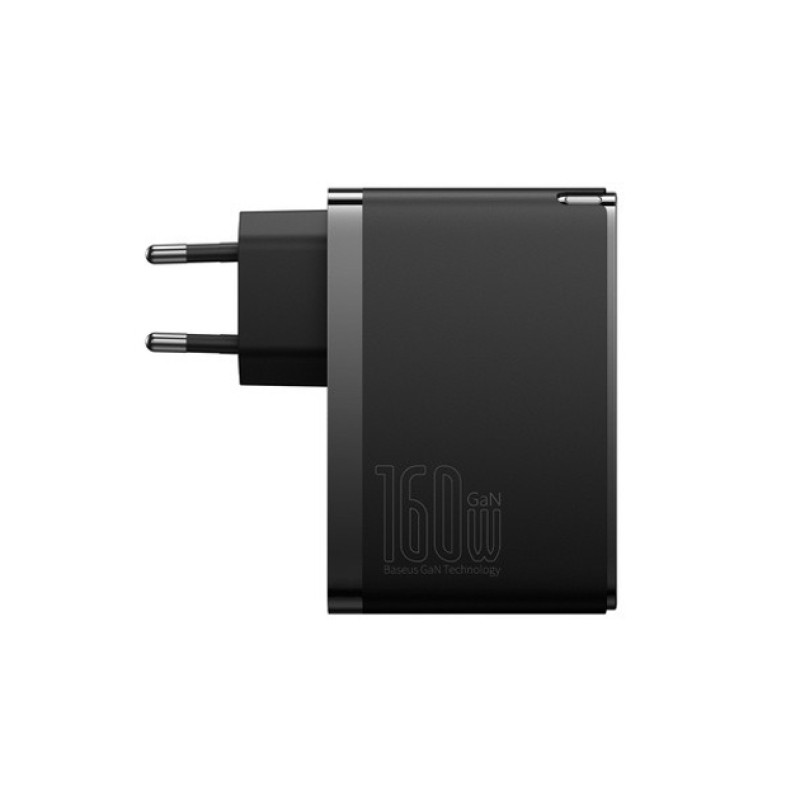 Зарядний пристрій блок та кабель Baseus GaN 5 Pro 160W 1U+2C чорний