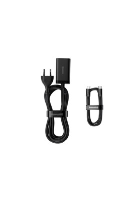 Мережевий зарядний пристрій Baseus Desktop Charger GaN5 Pro 65W 2xUSB 2xType-C Black + кабель 100W type-C-type-C в комплекті 