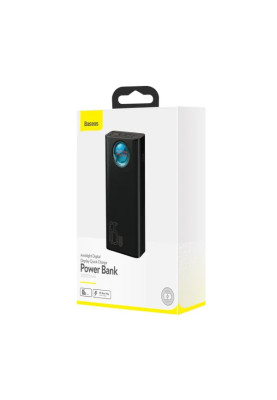 Зовнішній портативний акумулятор Baseus Amblight Digital Display Quick Charge 30000mAh Black 65W