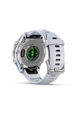 Смарт-годинник Garmin Fenix 8 43 мм AMOLED Срібний з білим силіконовим ремінцем