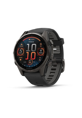 Смарт-годинник Garmin Fenix 8 43 мм AMOLED Сапфір Чорний/Титан Карбоновий DLC з силіконовим ремінцем QuickFit 20 мм