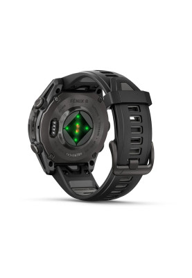 Смарт-годинник Garmin Fenix 8 43 мм AMOLED Сапфір Чорний/Титан Карбоновий DLC з силіконовим ремінцем QuickFit 20 мм
