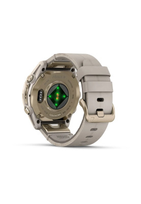 Смарт-годинник Garmin Fenix 8 43 мм AMOLED Сапфір Туманно-сірий/М'яке золото з шкіряним ремінцем QuickFit 20 мм