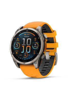 Смарт-годинник Garmin Fenix 8 47 мм AMOLED Сапфір Графіт/Титан з силіконовим ремінцем QuickFit 22 мм
