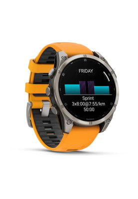 Смарт-годинник Garmin Fenix 8 47 мм AMOLED Сапфір Графіт/Титан з силіконовим ремінцем QuickFit 22 мм