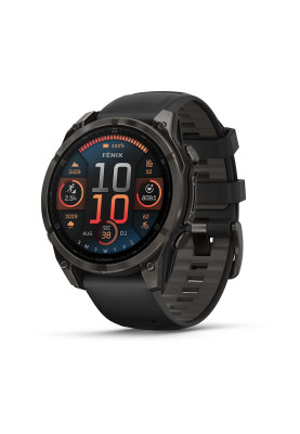 Смарт-годинник Garmin Fenix 8 47 мм AMOLED Сапфір Чорний/Титан Карбоновий DLC з силіконовим ремінцем QuickFit 22 мм