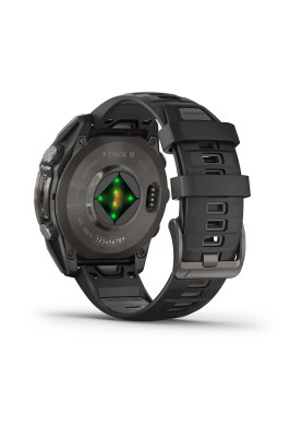 Смарт-годинник Garmin Fenix 8 47 мм Solar Сапфір Графіт/Титан Карбоновий DLC з силіконовим ремінцем QuickFit 22 мм