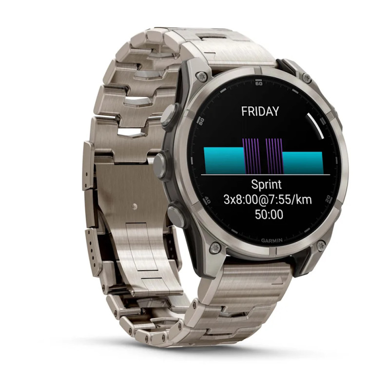 Смарт-годинник Garmin Fenix 8 47 мм AMOLED Сапфір Титан з прорізами Titanium