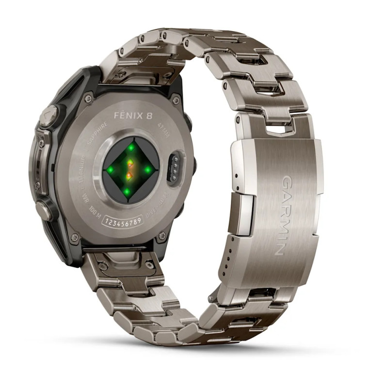 Смарт-годинник Garmin Fenix 8 47 мм AMOLED Сапфір Титан з прорізами Titanium