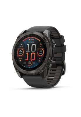 Смарт-годинник Garmin Fenix 8 51 мм AMOLED Сапфір Чорний/Карбоновий DLC Титан з силіконовим ремінцем QuickFit 26 мм