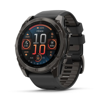 Смарт-часи Garmin Fenix 8 51 мм AMOLED Сапфір Чорний/Карбоновий DLC Титан з силіконовим ремінцем QuickFit 26 мм
