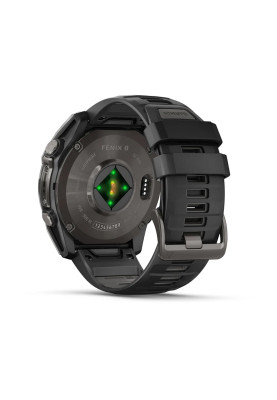 Смарт-годинник Garmin Fenix 8 51 мм AMOLED Сапфір Чорний/Карбоновий DLC Титан з силіконовим ремінцем QuickFit 26 мм