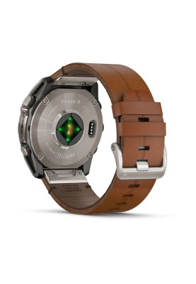Смарт-годинник Garmin Fenix 8 51 мм AMOLED Сапфір Графіт/Карбоновий DLC Титан з шкіряним ремінцем QuickFit 26 мм