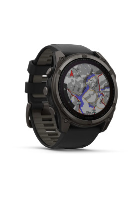 Смарт-годинник Garmin Fenix 8 51 мм Solar Сапфір Графіт/Титан Карбоновий DLC з силіконовим ремінцем QuickFit 26 мм