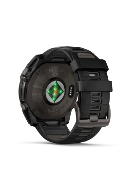 Смарт-годинник Garmin Fenix 8 51 мм Solar Сапфір Графіт/Титан Карбоновий DLC з силіконовим ремінцем QuickFit 26 мм
