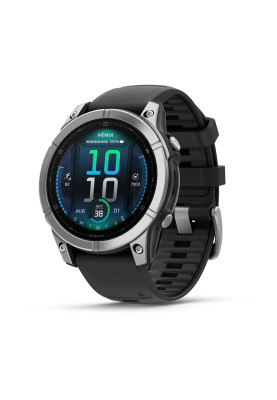 Смарт-годинник Garmin Fenix E Чорний/Срібний з силіконовим ремінцем 47мм QuickFit 22 мм