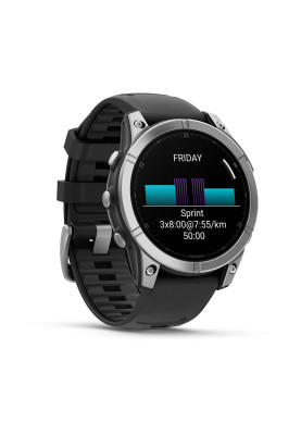 Смарт-годинник Garmin Fenix E Чорний/Срібний з силіконовим ремінцем 47мм QuickFit 22 мм