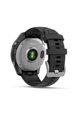Смарт-годинник Garmin Fenix E Чорний/Срібний з силіконовим ремінцем 47мм QuickFit 22 мм