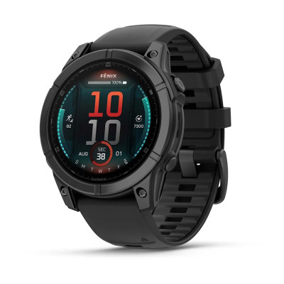 Смарт-годинник Garmin Fenix E Чорний/Сірий з силіконовим ремінцем 47мм QuickFit 22 мм