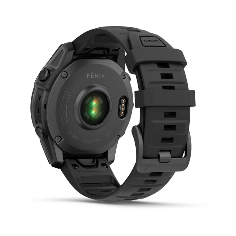 Смарт-годинник Garmin Fenix E Чорний/Сірий з силіконовим ремінцем 47мм QuickFit 22 мм