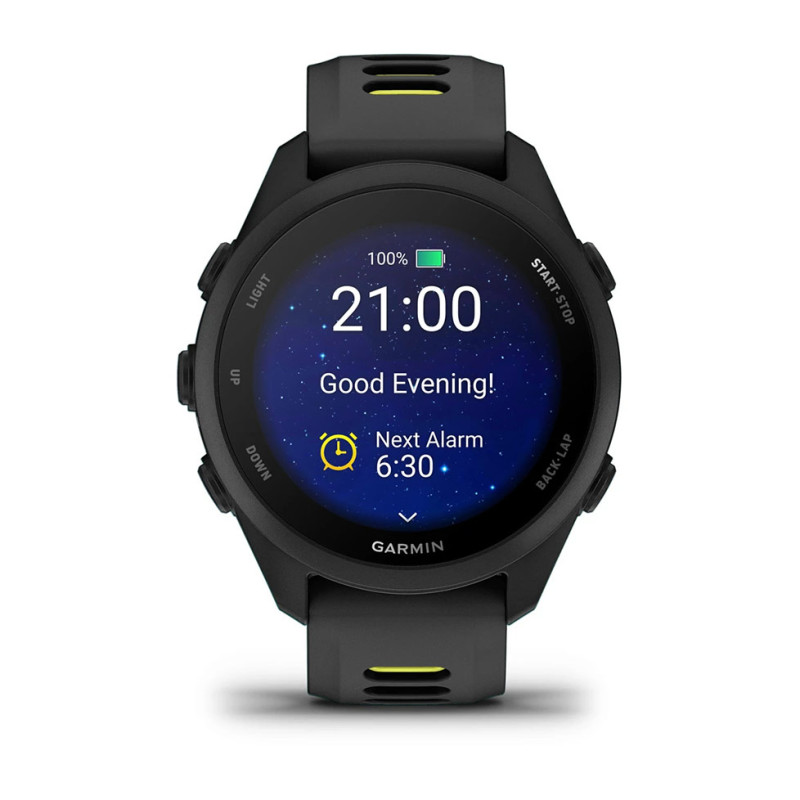 Смарт-годинник Garmin Forerunner 170 з чорно-жовтим силіконовим ремінцем
